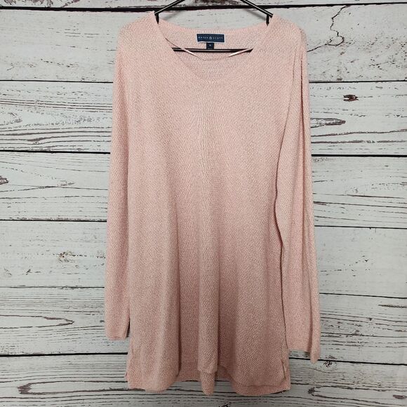 Karen Scott Baby Pink Sweater Size 1X NWT - Picture 2 of 3